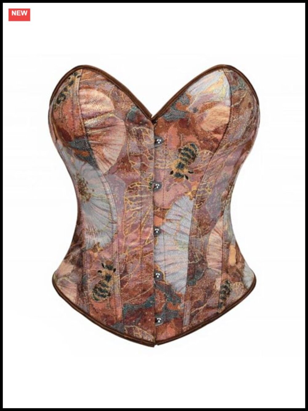 Floral Corset Top Strapless Lace Up Bustier Sweetheart Neck Polyester Spandex